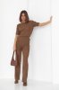 Жіночий костюм з ажурної в'язки - 023128 коричневий