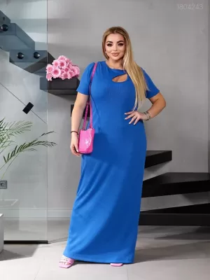 Платье Пьенца с вырезом на груди (электрик)