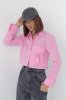 Укороченная женская рубашка 14444 розовая