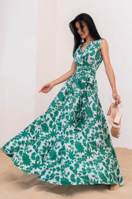 Платье Фурор комбинированный зеленый