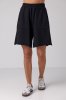 Трикотажные женские шорты с накладными карманами - 21103 черные