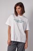 Женская футболка oversize с надписью - 241098 белая