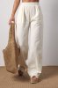 Жіночі прямі штани на резинці - 24116 молочні
