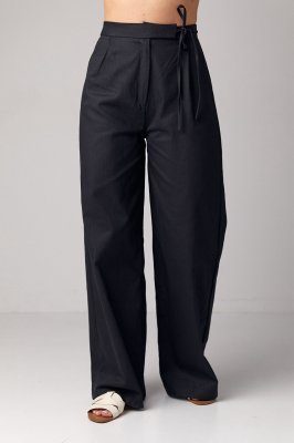 Жіночі класичні штани в ялинку - 244121 чорні