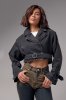 Коротка жіноча джинсівка у стилі Grunge - 3103 чорна