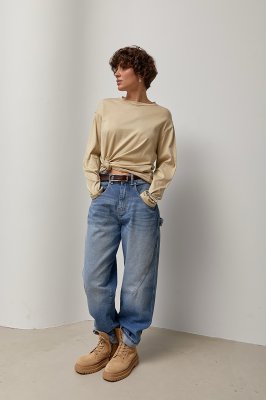 Джинси баги з декоративним швом 4670 джинс