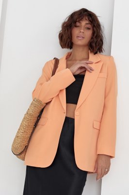 Женский классический однобортный пиджак - 50873 персиковый