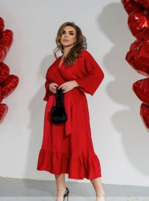 Романтическое платье 3165B красное