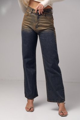 Женские джинсы с эффектом two-tone coloring - 90118 темно-синий