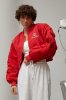 Женская ветровка-бомбер с объемными рукавами 9075 красный