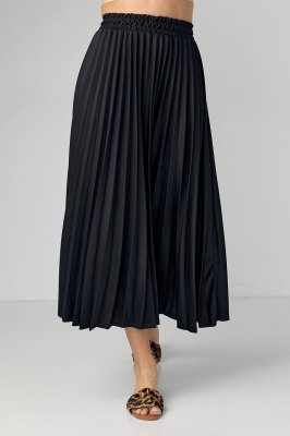 Плиссированная юбка миди - 91328 черная