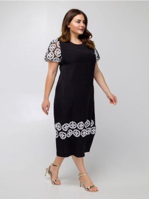 Платье больших размеров "Селеста" (черный)