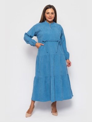Длинное платье для полных "Исида" (голубой)