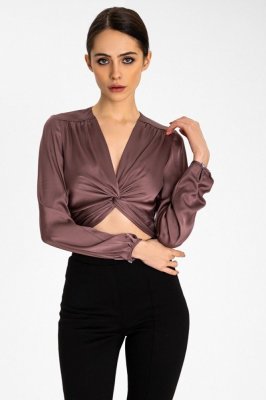 Шелковая блуза 21262 мокко