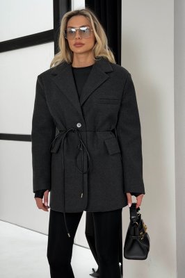 Укороченное пальто Тренд Графит