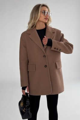 Укороченное пальто Тренд мокко