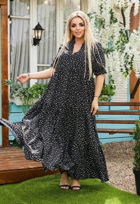 Чорне літнє плаття для повних "Ларнака"