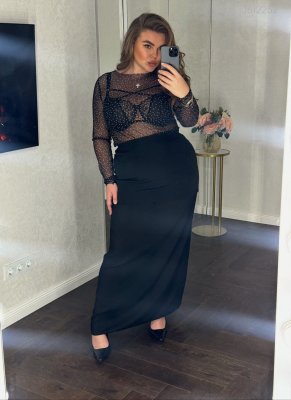 Чёрная юбка Майори макси длины