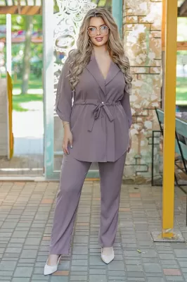 Брючний костюм Мая бузковий
