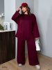 Костюм жіночий брючний оверсайз 49950 бордовий