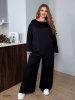 Костюм жіночий брючний оверсайз 49975 чорний