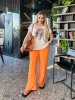 Костюм жіночий з футболкою 44055 оранжевий