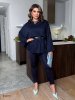 Костюм жіночий з легінсами 49979 темно-синій