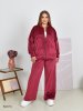 Костюм жіночий велюровий 50073 бордовий