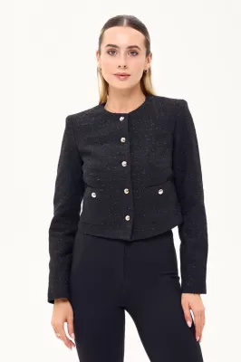 Жакет в стилі old money чорний 7117